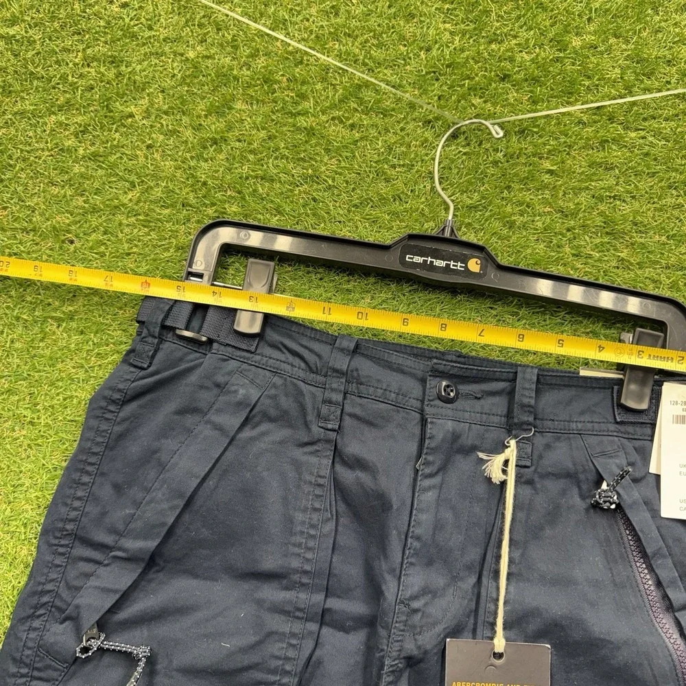 Abercrombie & Fitch Cargo Shorts Mens 30 Paratrooper Military Vtg Y2K Blue Khaki